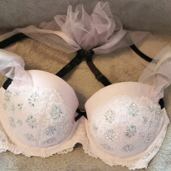 Victoria's Secret Other - VS Dream Angels Lilac/Pink Tulle Embellished Lined Demi Bra | 34D